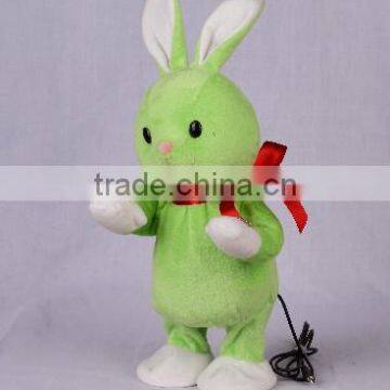 Battery operated swing body stuffed animal plush toy Rabbit with MP3 player function