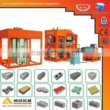 Hot sale! PLC controller,import hydraulic valve. ShentaQTY6-15 automatic concrete pavement block making machine price