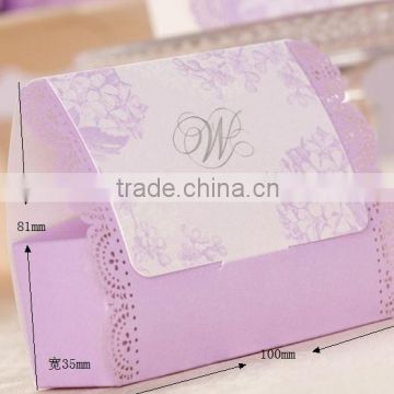 small purple folderble Paper Gift Box candy paper box for wedding and party