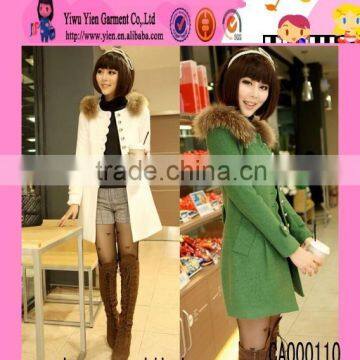2015 Autumn Winter Warm Elegant Coat Fur Collar OEM Price Sexy Beautiful Latest Coat Designs For Women