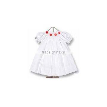 girls baby smocked white poplin bishop dress little girls dresses