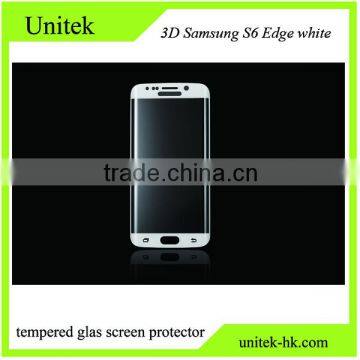 Factory Low Price!Premium Quality Perfect For Samsung s6 Edge Electroplating With Wire Drawing White 3D Tempered Glass Protector photo-2