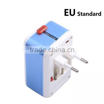 EU to UK universal travel adapter plug charger IC intelligent timing charging 2 usb 2.1 A travel adapter