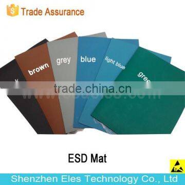 ES14101 glossy/dull blue black gray antistatic rubber table mat ESD table mat