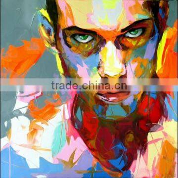 Knife face painting framed canvas artwork for decor