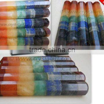 BONDED CHAKRA FACETED MASSAGE WANDS