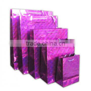 purple hologram laser paper bag