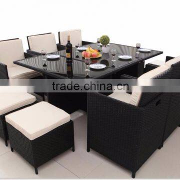 Weatherproof and Fireproof Cheap 11 PCS pe Rattan Furniture