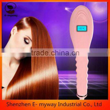 fast Ceramic Plate Type and LED Display pink hair straightening brush