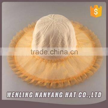 Promotional Women Straw Hat With Lace Decoration photo-3
