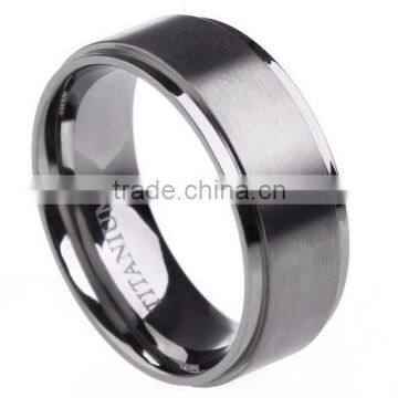Comfort Fit 8mm Tungsten Titanium Metal Flat Brushed Polished Wedding Bands Ring