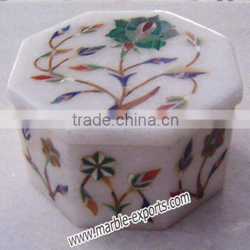 Octagonal Marble jewellery box