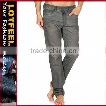 whole jeans waxed slim fit man denim jeans pents manufacturing jeans divided jeans(LOTD007)