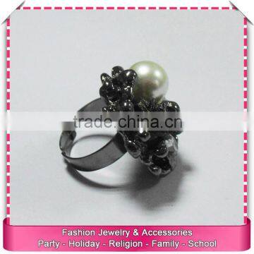 Pearl ring designs for girls, broad imitation ring jewelry