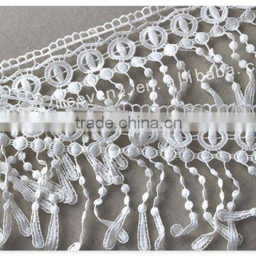 Special Design 12.5cm Width Polyester Macrame Fringe Lace Trim Water Soluble photo-3