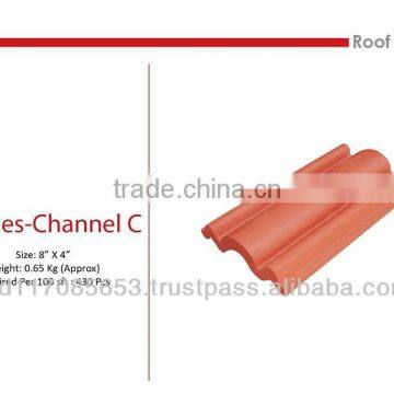 Roof Tiles-Channel C/ Clay/ Beige color/ Eco friendly/ Heat Insulation/ Water Resistance/ Cooler Temperature