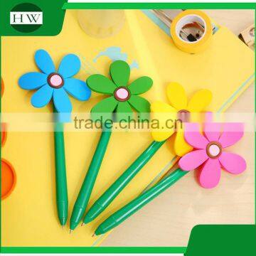 Promotional Wholesale Cheap Funny School Office Stationery Mini Cartoon Silicone Plastic Sun Flower Pot Roller Ball Point Pen photo-4