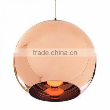 Modern copper shade glass pendant lamp