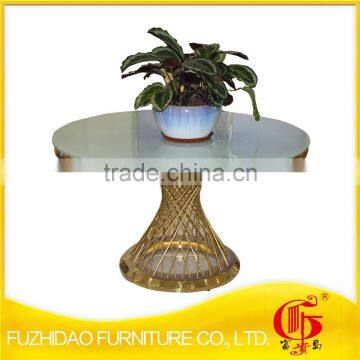 Modern stainless steel with glass furniture indoor table for selling