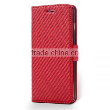 High Quality Carbon Fiber Pattern Wallet Flip Stand Leather Mobile Phone Case For IPhone 6S photo-4