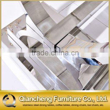 French Style Marble Top Stainless Steel 8 Seaters Dining Table Set photo-4