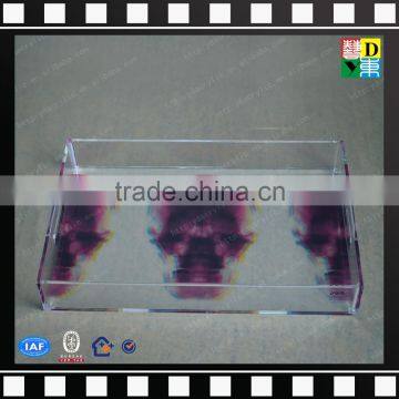 Clear Acrylic Lucite Serving Tray Modern Plastic Food Tray With Handle High Quality Monogrammed Acrylic Serving Tray From China photo-4
