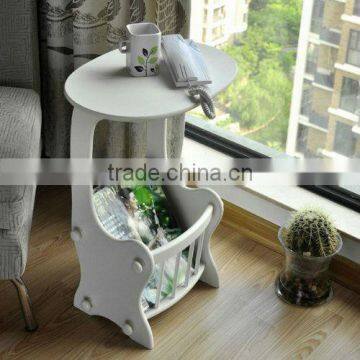 White Wooden Magazine Rack for Home Decorate /modern Style Table photo-4
