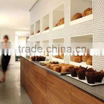 Fashion look Solid surface marble made food display counter