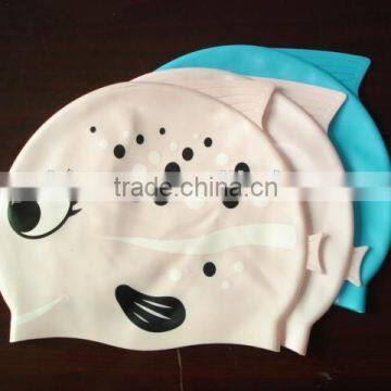 Fish Design Funny Carton for Kids/adults Waterproof Silicone Swim Caps