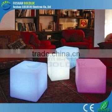 Illuminated light up cube seat for home and garden decoration GKC-050RT