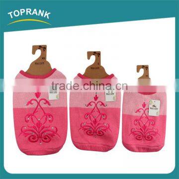 Hot Selling Small Knitting Flower Pink Lovable Dog Sweater Pet Clothes photo-2