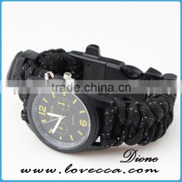 Camping and hiking Expedition Watch with Handmade Paracord 550 Watch Band