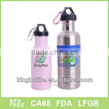 500ml stainless Steel Vacuum Insulated Water Bottle Standard Mouth with cap and carabiner