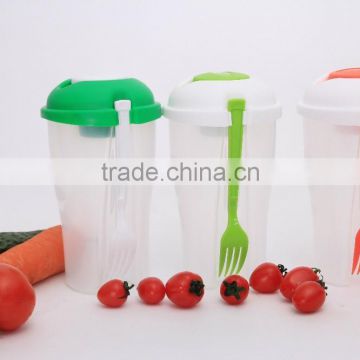 HOT SALE Plastic Salad To Go Plastic Fruit Salad Cup box With Dressing & Fork