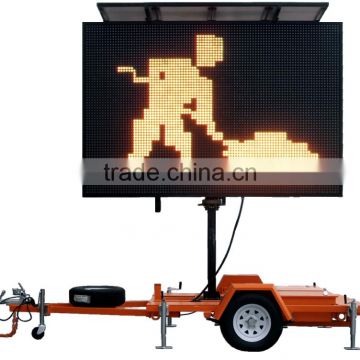 Mobile LED Variable Message Signs VMS Trailer For Sale