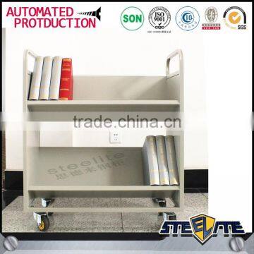 Modern Design Steel Trolley Library Equipment Steel Library Book Trolley photo-6