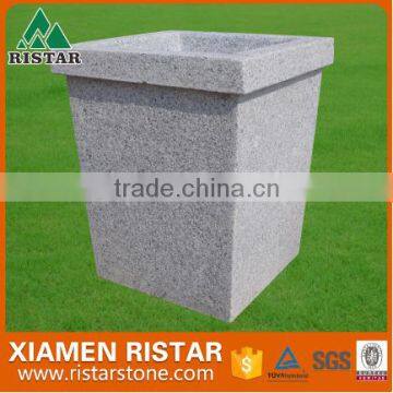 Square white granite stone flower pot garden