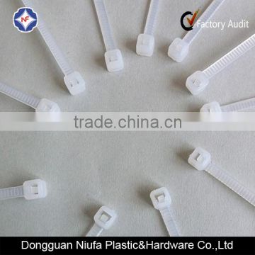 White hook and loop nylon cable tie