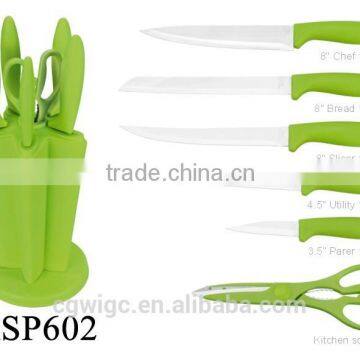 6PCS PP Handle Stainless Steel Knife Set