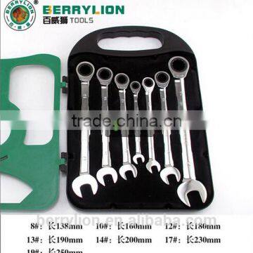 Berrylion Ratchet Wrench Set 7pcs 10-19mm Ratchet Combination Wrench photo-2