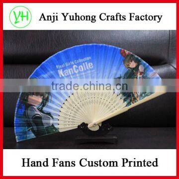 Wholesale Custom Bamboo Nylon Fold Hand Fan photo-2