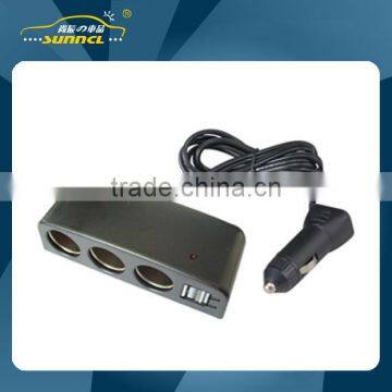 5A 12V 3 Way USB Car Cigarette Lighter Adapter Sockets for iPhone , Tablet