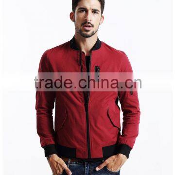 Polycotton Mens Jacket With Sleeve Zipper Fashion Varsity Jacket Plain Baseball Jacket photo-2