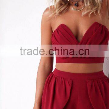Woman Fashion 2 Piece Set Sexy Romper Latest Design Playsuit photo-6