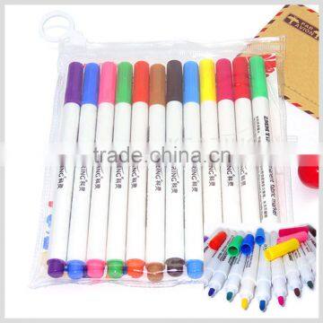 Kearing brand fabricate 12pcs/set 2.0mm nibs fabric marker ingrnious 12 colors fabric permanent T shirt marker pen#FM212