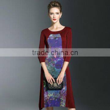 Hot design wholesale women pleated tie dye maxi dress