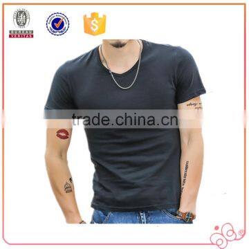 Fashion Best Selling Wholesale Cotton Custom Casual Men T Shirt V Neck