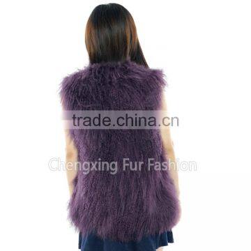 CX-G-B-160M 2016 New Fashion Custom Women Mongolian Lamb Fur Vest photo-6