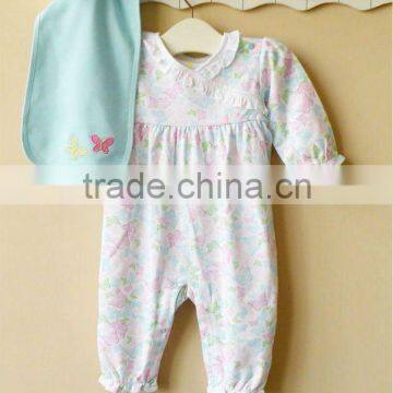 MOM AND BAB 100%cotton embroidery baby romper baby clothes set