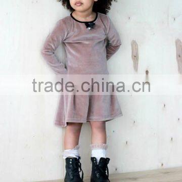 New Arrive Cute 3 Year Old Velvet Fabric Childern Wear Girl Dress photo-2